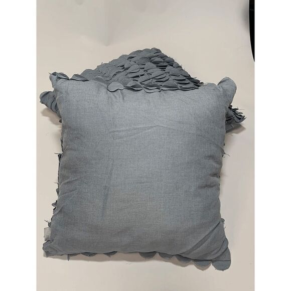 Thro by Marlo Lorenz Textured Ruffle Accent Throw Pillow Gray Set of 2 16X16 - Picture 3 of 5
